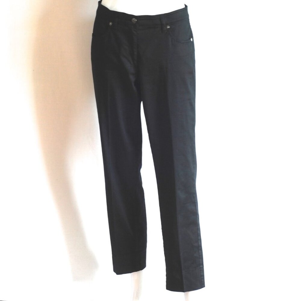 Luisa Cerano Cropped Black Cotton Trousers